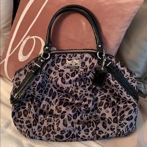 Grey leopard Coach bag